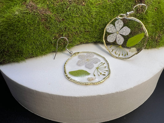 Medium Pressed Flower Earrings